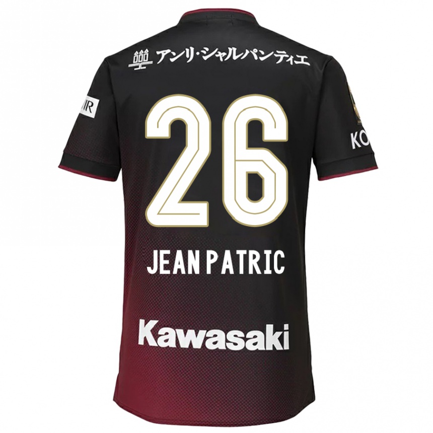 Kids Football Jean Patric #26 Black Red Home Jersey 2024/25 T-Shirt Nz