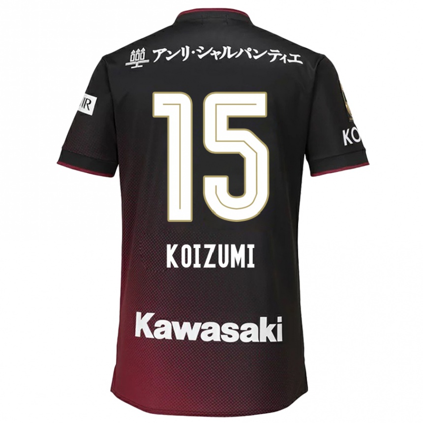 Kids Football Fuga Koizumi #15 Black Red Home Jersey 2024/25 T-Shirt Nz