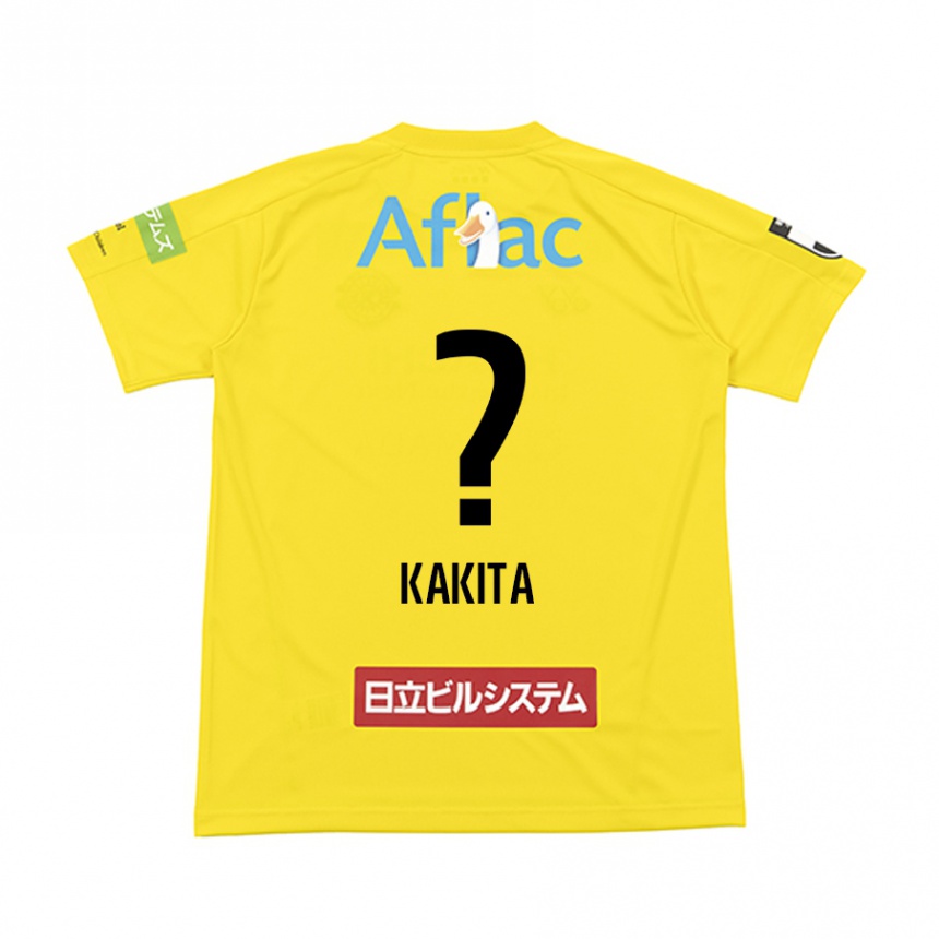 Kids Football Yuki Kakita #0 Yellow Black Home Jersey 2024/25 T-Shirt Nz