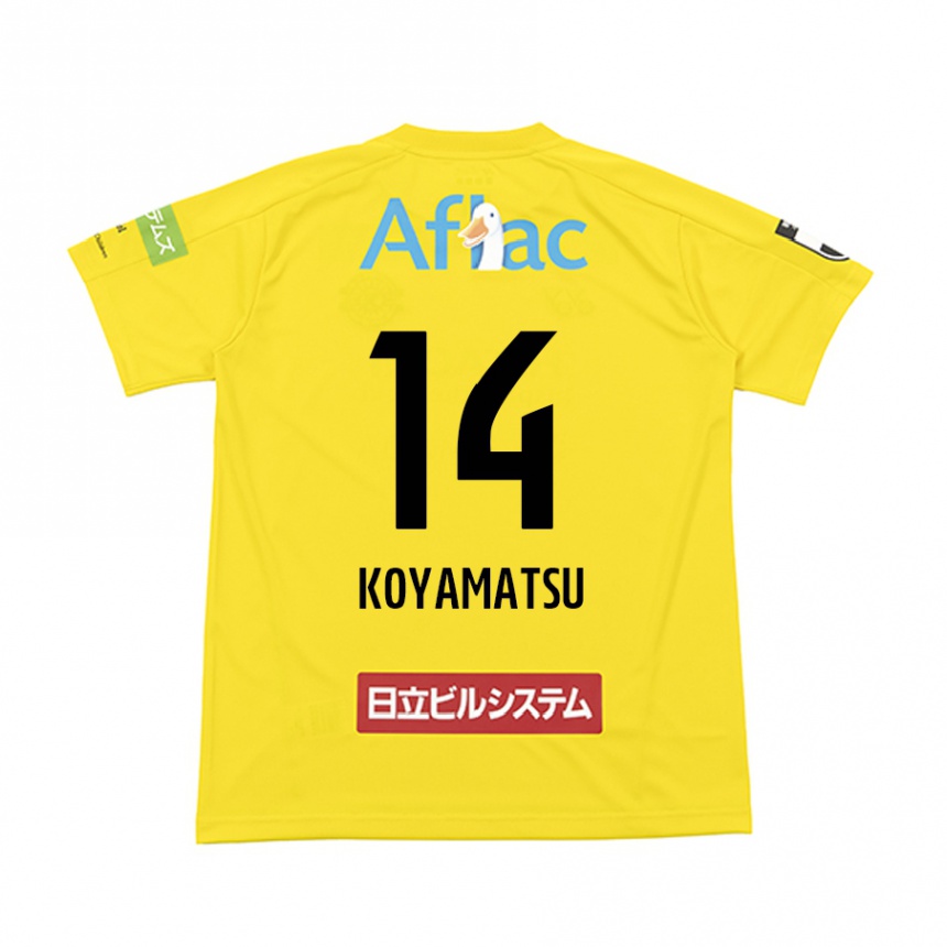 Kids Football Tomoya Koyamatsu #14 Yellow Black Home Jersey 2024/25 T-Shirt Nz