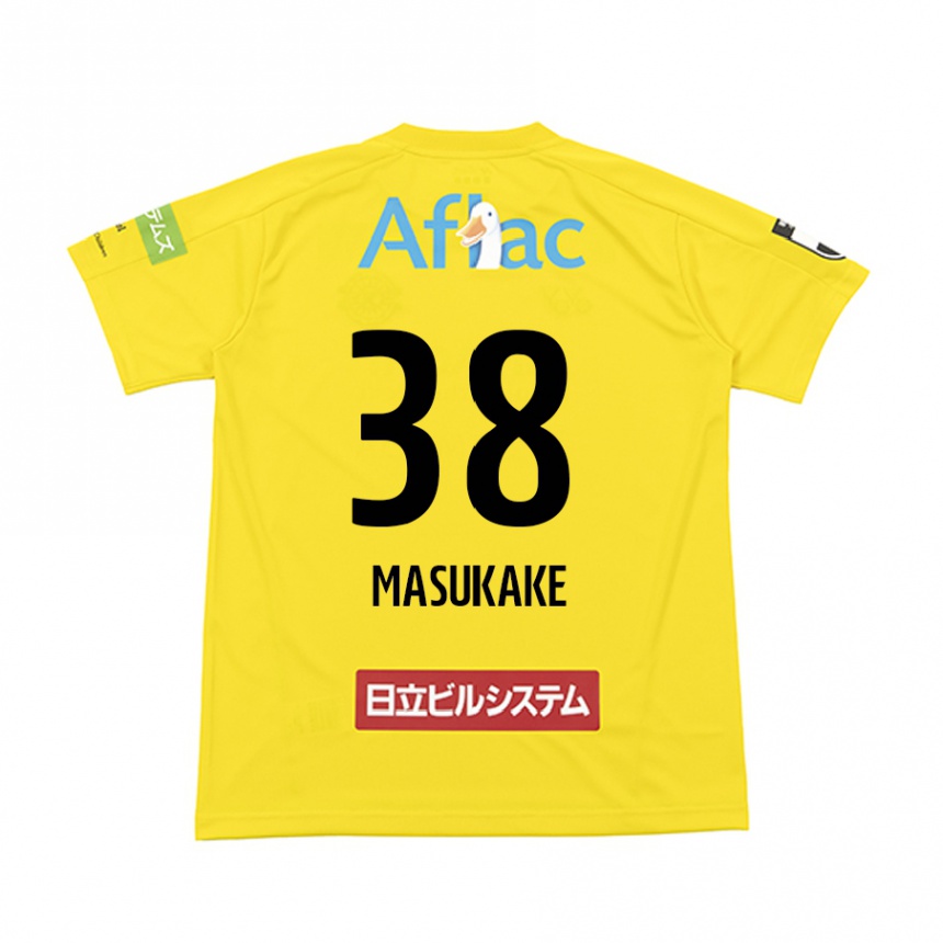 Kids Football Yugo Masukake #38 Yellow Black Home Jersey 2024/25 T-Shirt Nz