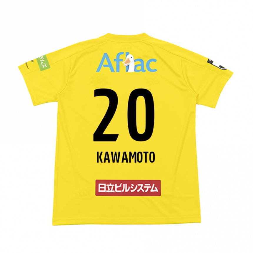 Kids Football Daizen Kawamoto #20 Yellow Black Home Jersey 2024/25 T-Shirt Nz