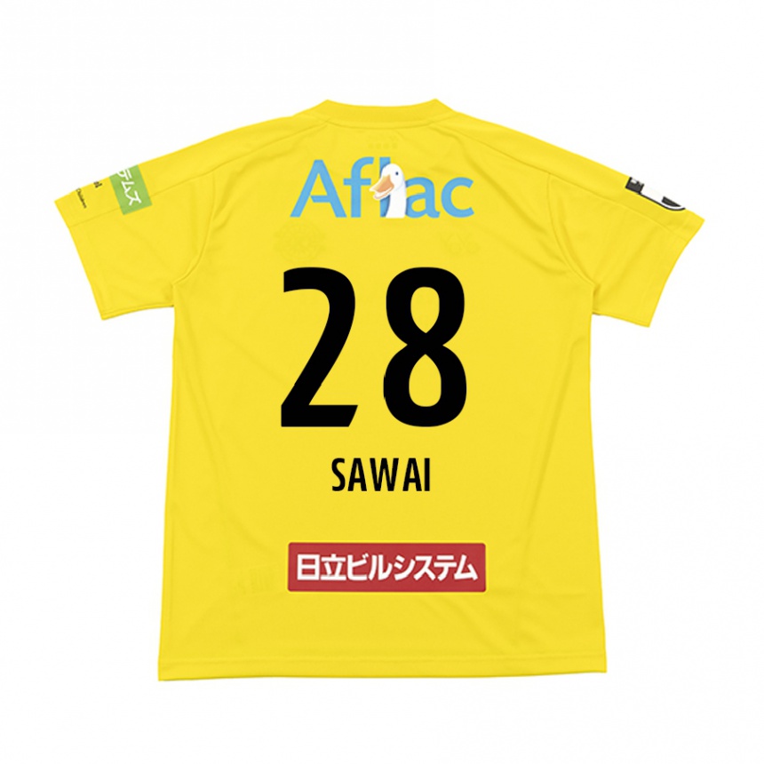 Kids Football Retsu Sawai #28 Yellow Black Home Jersey 2024/25 T-Shirt Nz