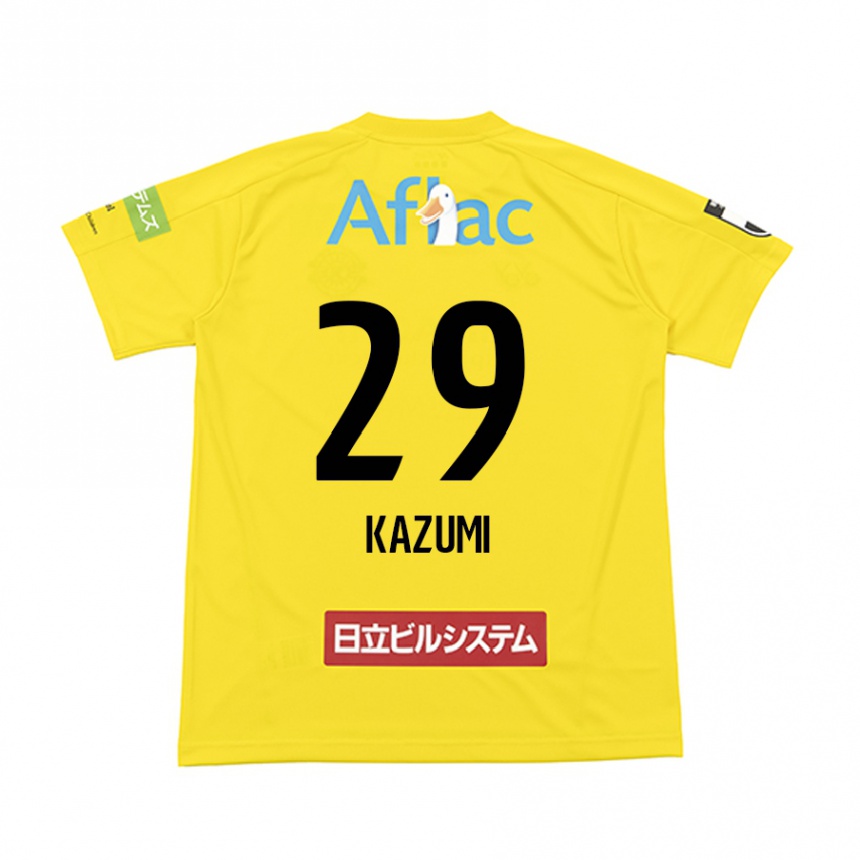 Kids Football Takuto Kazumi #29 Yellow Black Home Jersey 2024/25 T-Shirt Nz