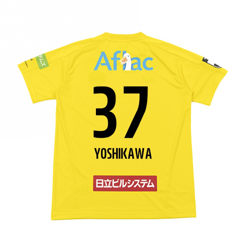 Kids Football Haruto Yoshikawa #37 Yellow Black Home Jersey 2024/25 T-Shirt Nz