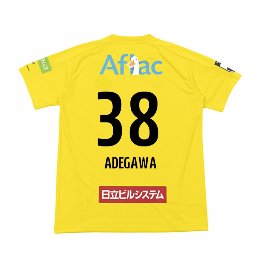 Kids Football Koa Adegawa #38 Yellow Black Home Jersey 2024/25 T-Shirt Nz