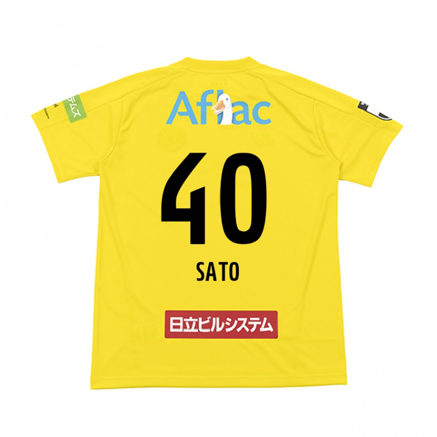 Kids Football Raku Sato #40 Yellow Black Home Jersey 2024/25 T-Shirt Nz