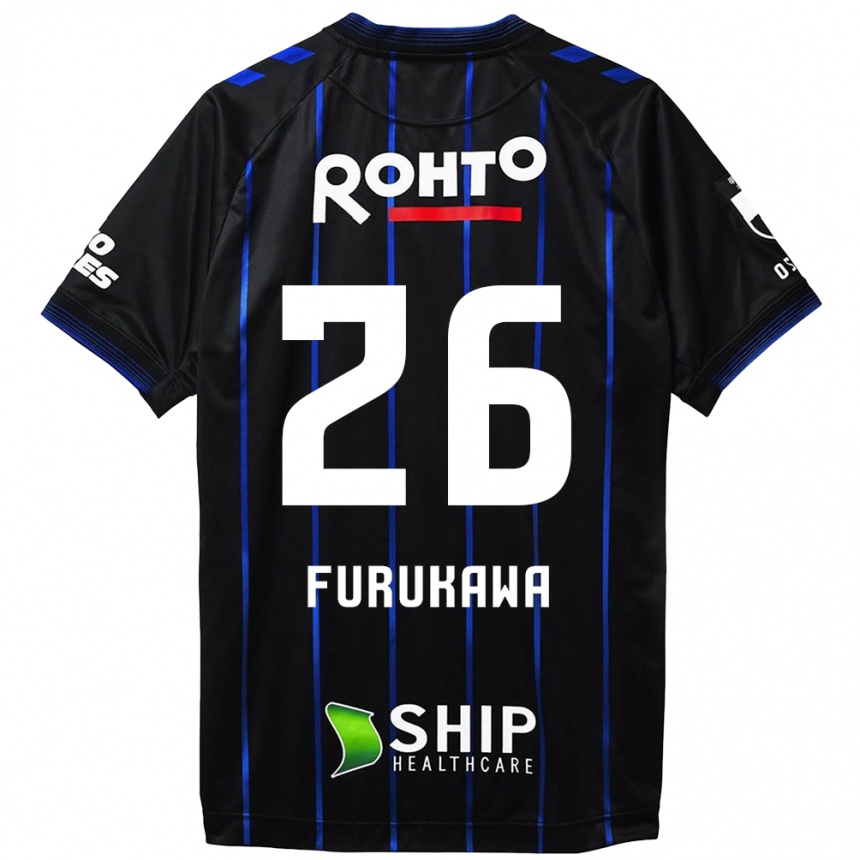 Kids Football Kanta Furukawa #26 Black Blue Home Jersey 2024/25 T-Shirt Nz