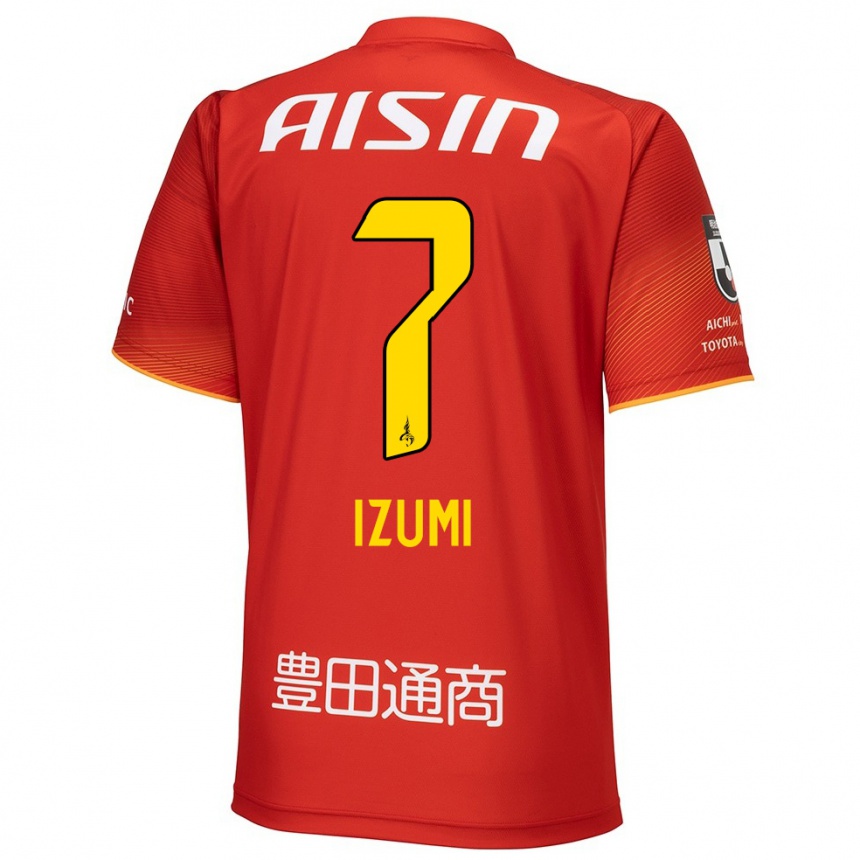 Kids Football Ryuji Izumi #7 Red White Yellow Home Jersey 2024/25 T-Shirt Nz