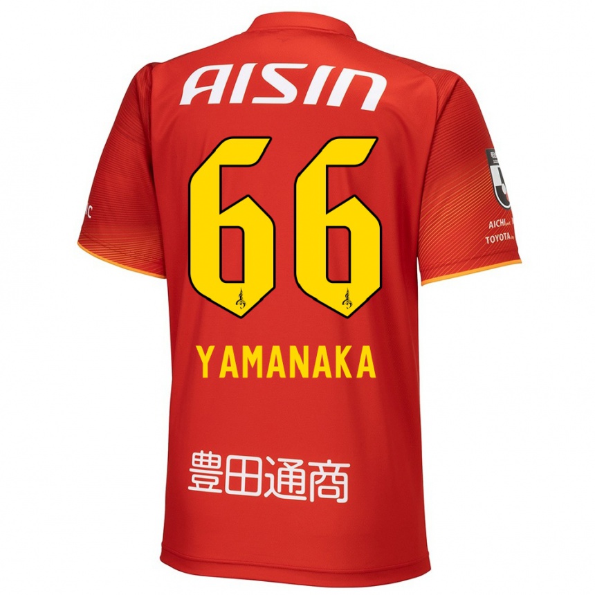 Kids Football Ryosuke Yamanaka #66 Red White Yellow Home Jersey 2024/25 T-Shirt Nz