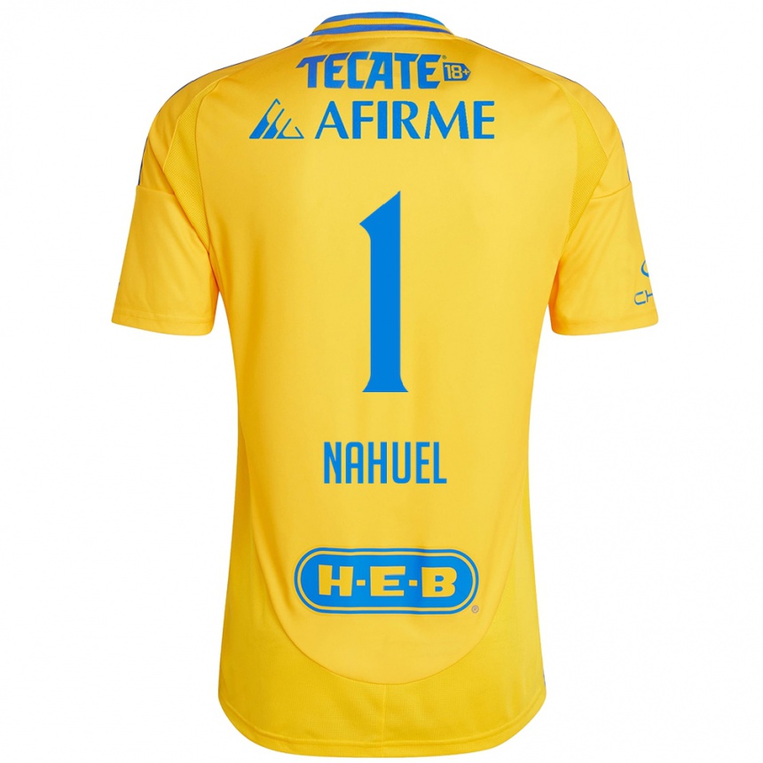 Kids Football Nahuel Guzmán #1 Gold Yellow Home Jersey 2024/25 T-Shirt Nz