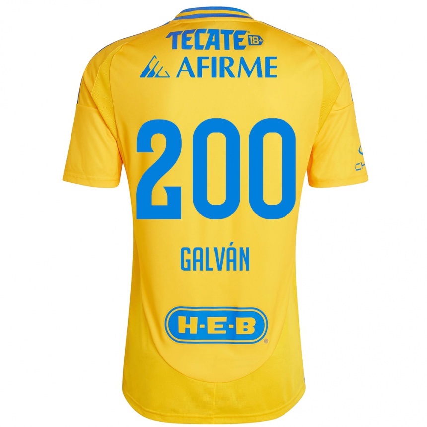 Kids Football Isaias Galván #200 Gold Yellow Home Jersey 2024/25 T-Shirt Nz