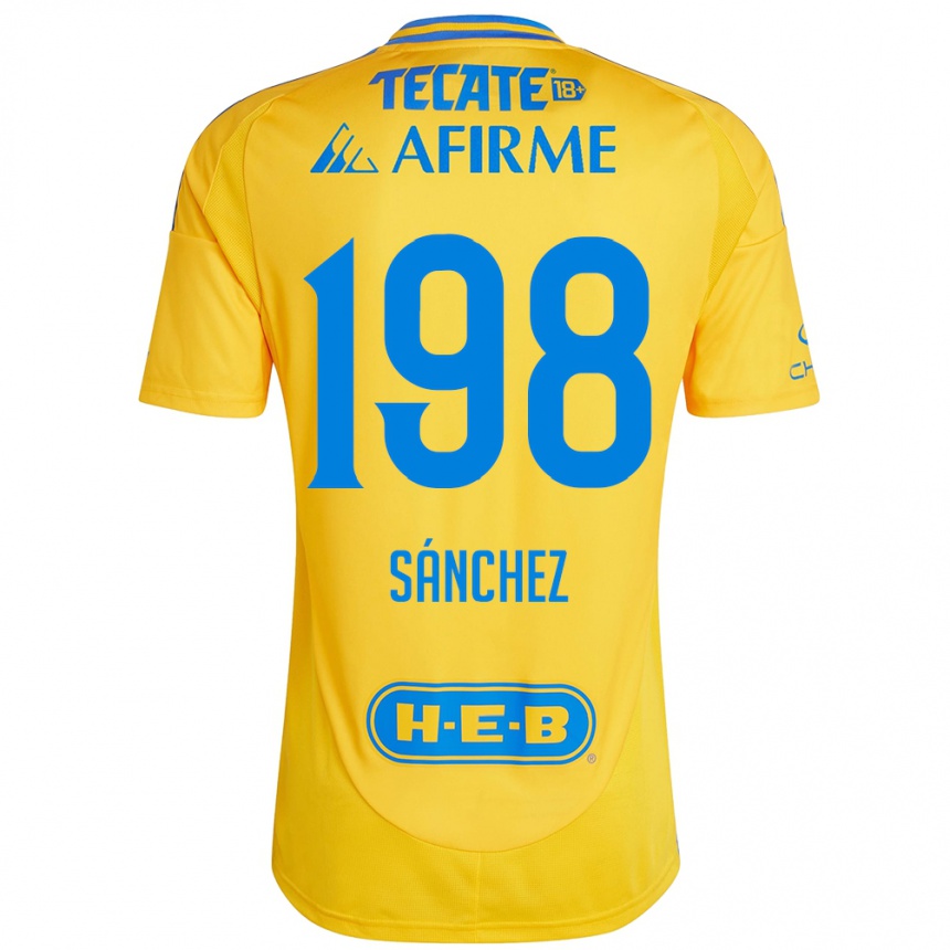 Kids Football Diego Sánchez #198 Gold Yellow Home Jersey 2024/25 T-Shirt Nz