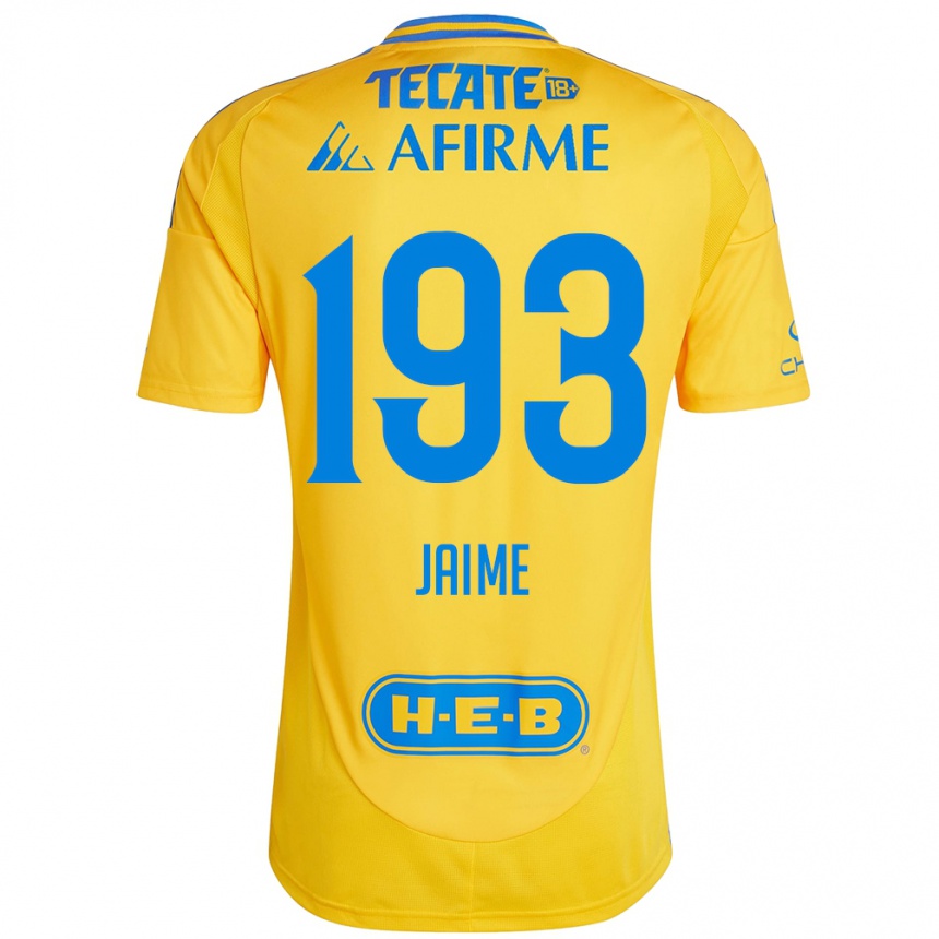 Kids Football Kenneth Jaime #193 Gold Yellow Home Jersey 2024/25 T-Shirt Nz