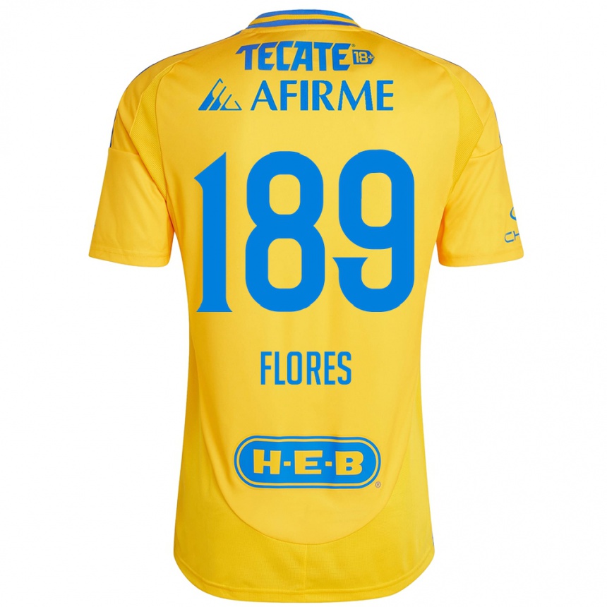 Kids Football Rolando Flores #189 Gold Yellow Home Jersey 2024/25 T-Shirt Nz