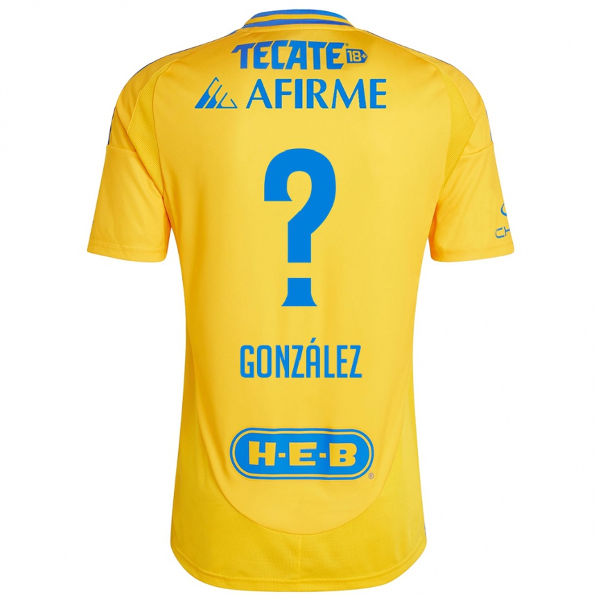 Kids Football Fernando González #0 Gold Yellow Home Jersey 2024/25 T-Shirt Nz