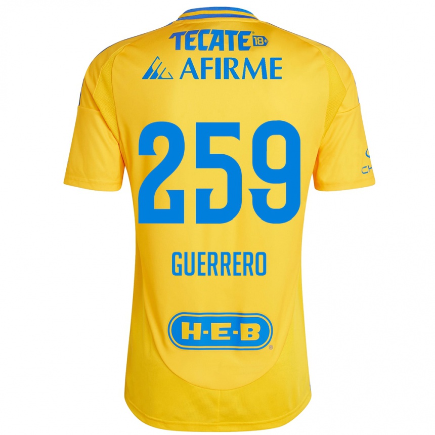 Kids Football Erick Guerrero #259 Gold Yellow Home Jersey 2024/25 T-Shirt Nz