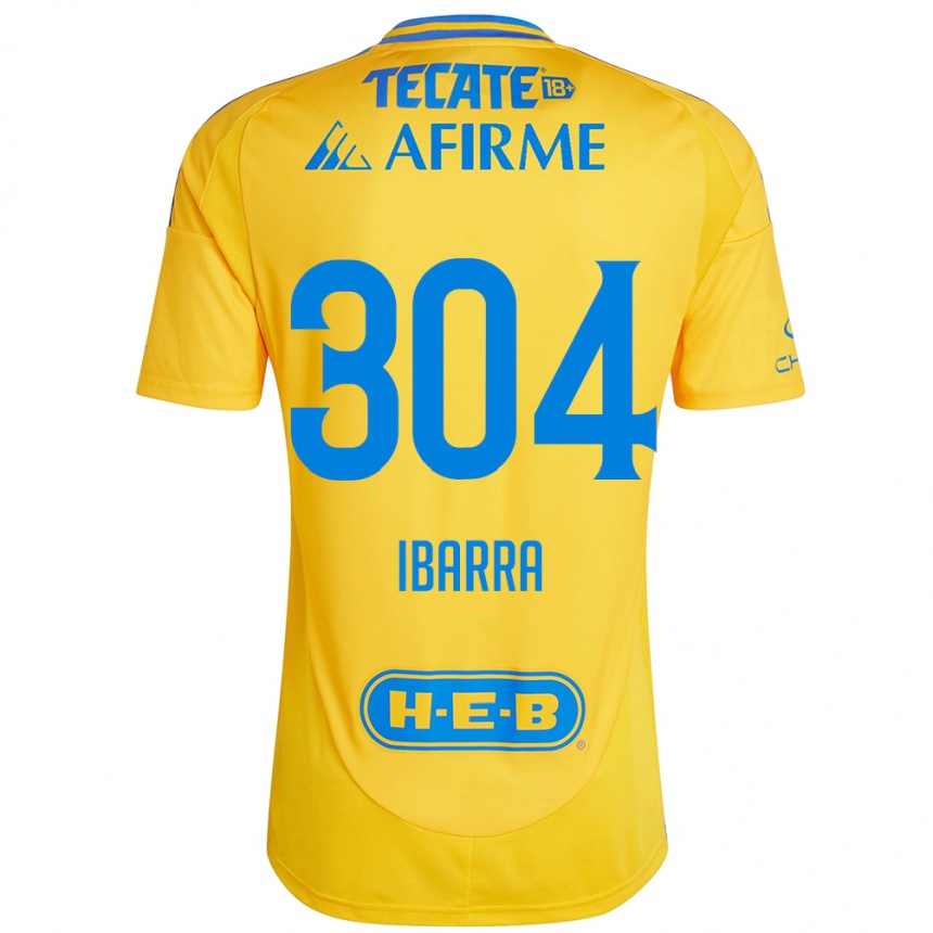 Kids Football Luis Ibarra #304 Gold Yellow Home Jersey 2024/25 T-Shirt Nz