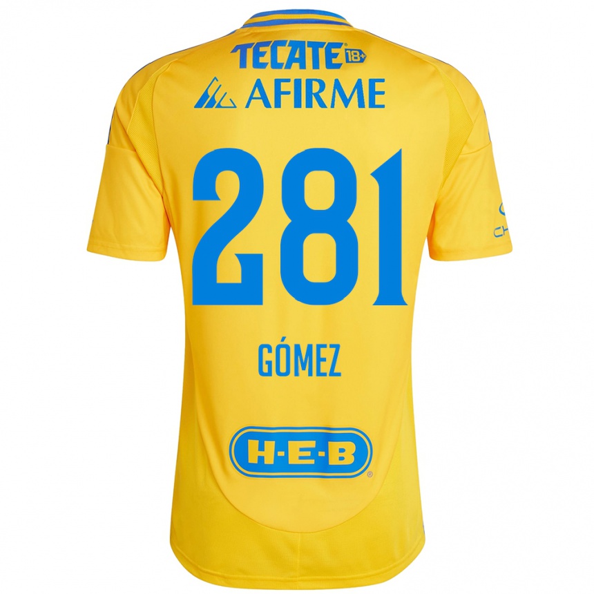 Kids Football Luis Gómez #281 Gold Yellow Home Jersey 2024/25 T-Shirt Nz