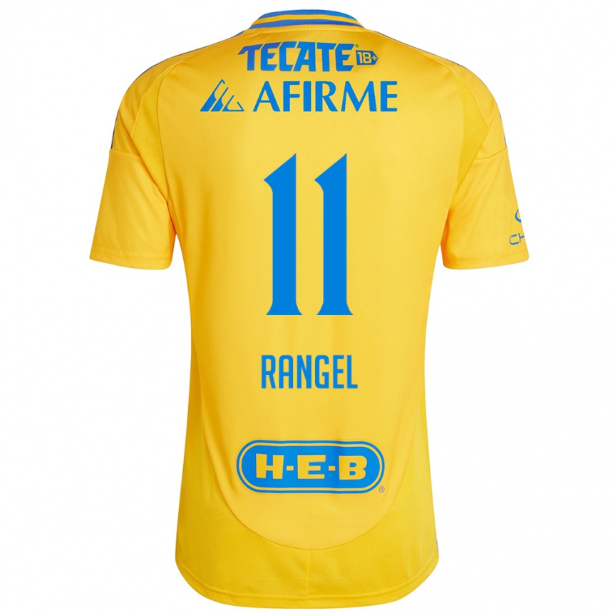 Kids Football Nayeli Rangel #11 Gold Yellow Home Jersey 2024/25 T-Shirt Nz