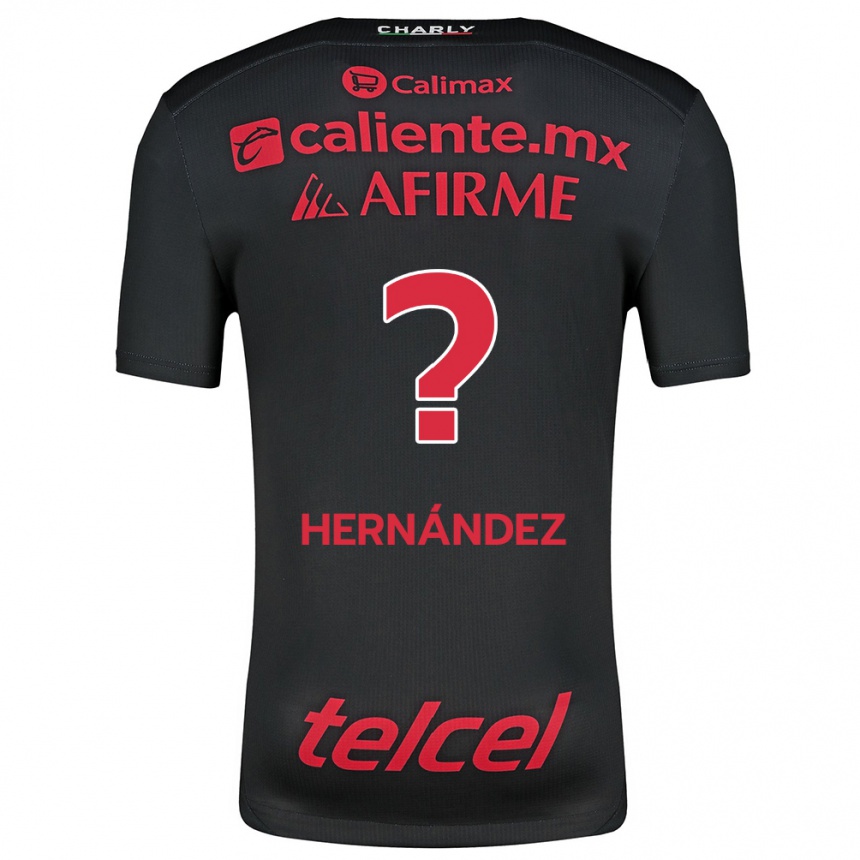 Kids Football Betsiel Hernández #0 Black Red Home Jersey 2024/25 T-Shirt Nz