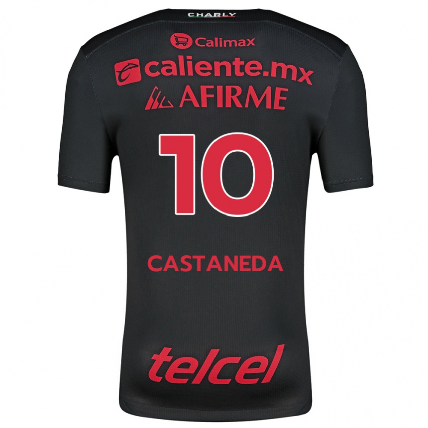 Kids Football Kevin Castañeda #10 Black Red Home Jersey 2024/25 T-Shirt Nz