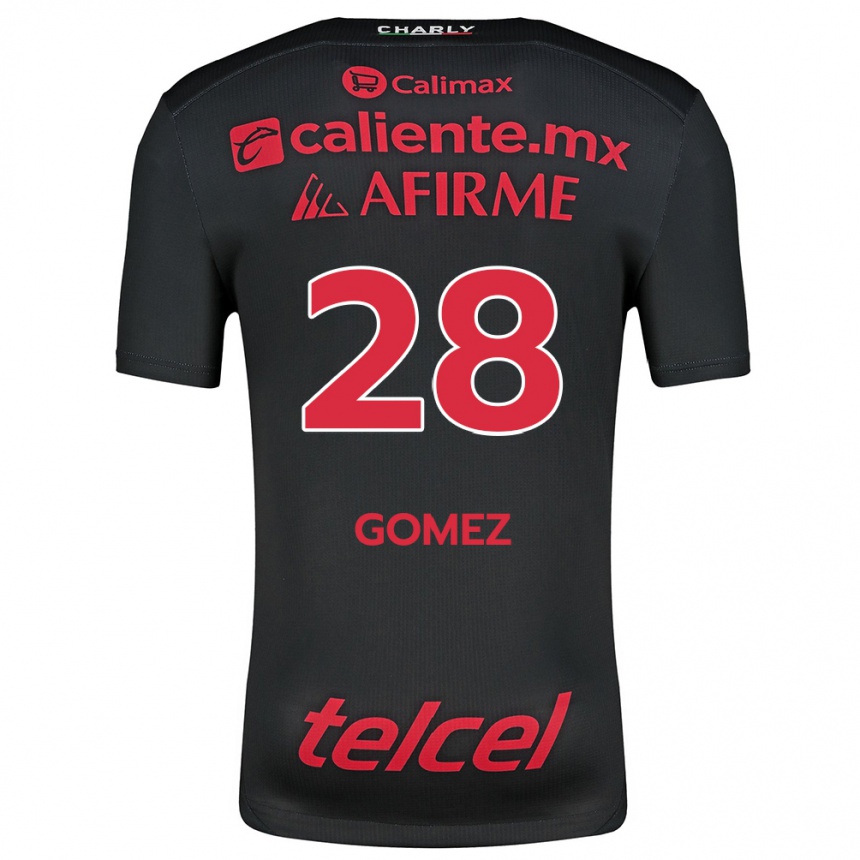 Kids Football Alejandro Gómez #28 Black Red Home Jersey 2024/25 T-Shirt Nz