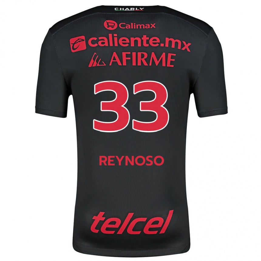 Kids Football Emanuel Reynoso #33 Black Red Home Jersey 2024/25 T-Shirt Nz