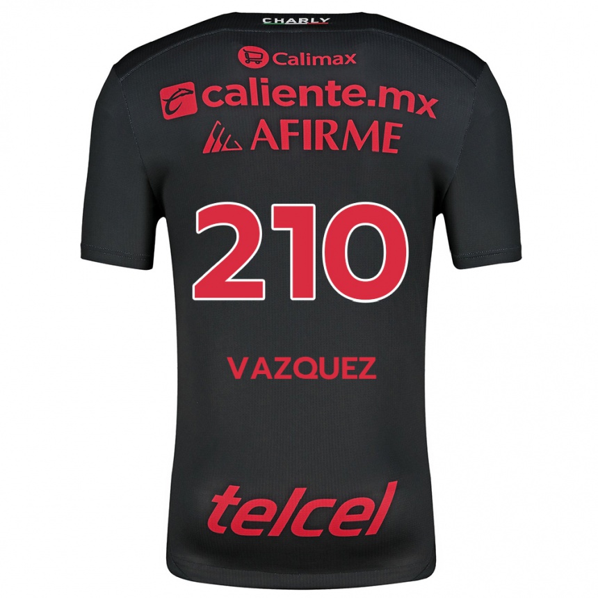 Kids Football Daniel Vázquez #210 Black Red Home Jersey 2024/25 T-Shirt Nz