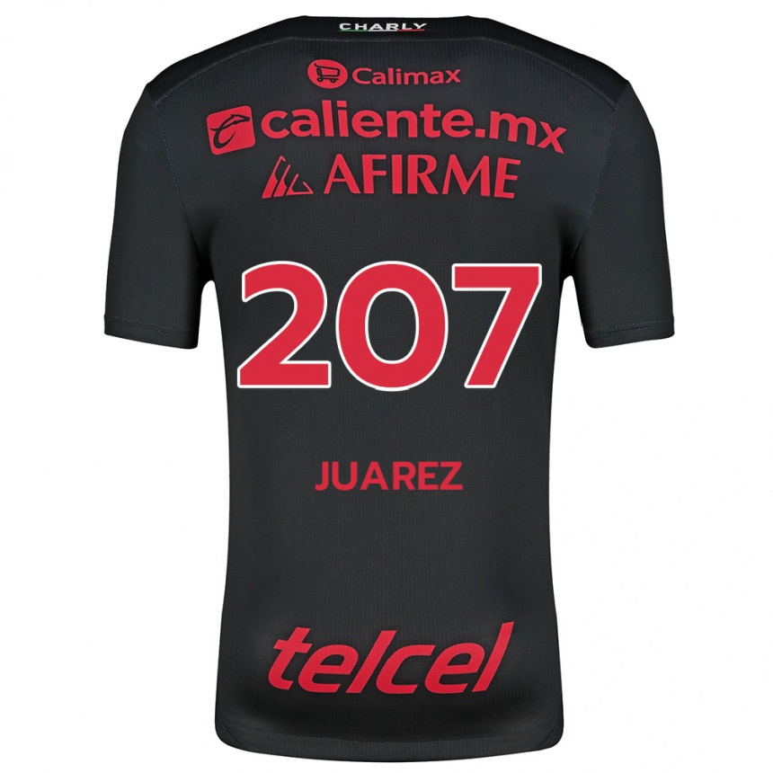 Kids Football José Juárez #207 Black Red Home Jersey 2024/25 T-Shirt Nz