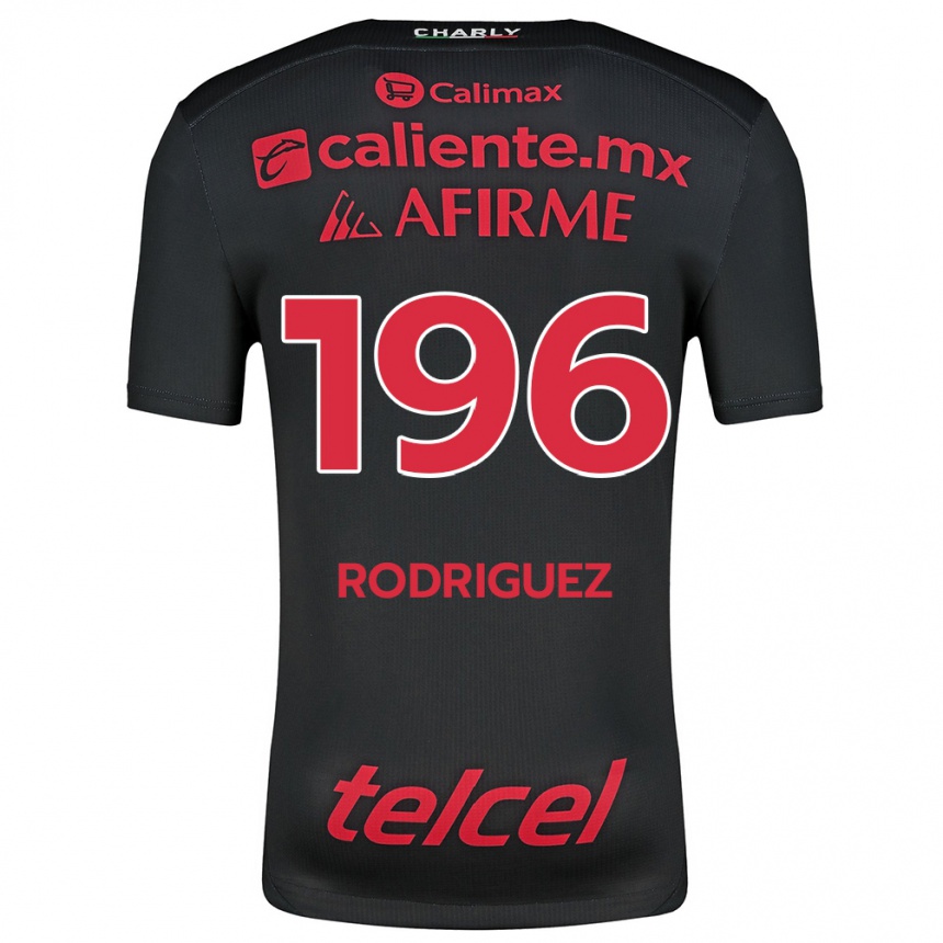 Kids Football Prince Rodríguez #196 Black Red Home Jersey 2024/25 T-Shirt Nz