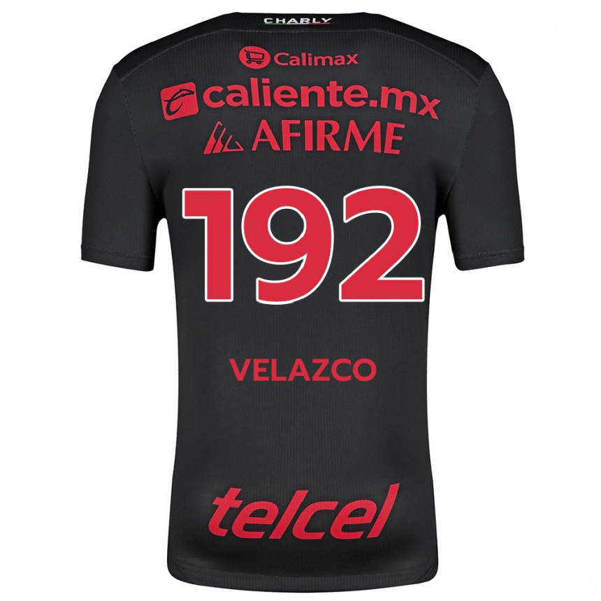 Kids Football Emiliano Velazco #192 Black Red Home Jersey 2024/25 T-Shirt Nz