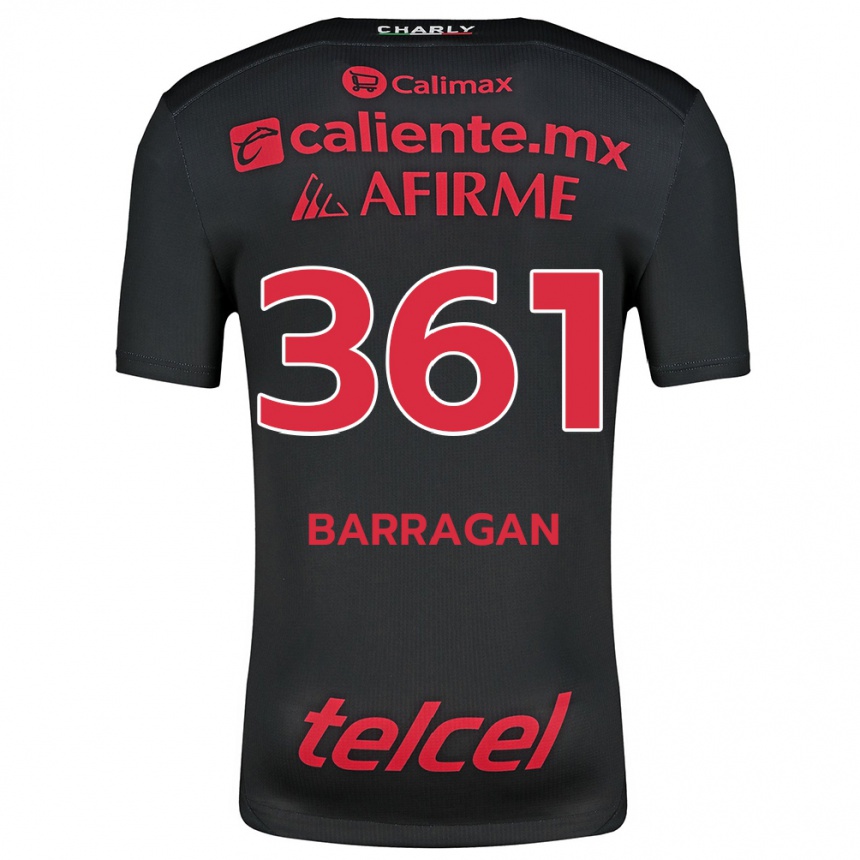 Kids Football Jesús Barragán #361 Black Red Home Jersey 2024/25 T-Shirt Nz