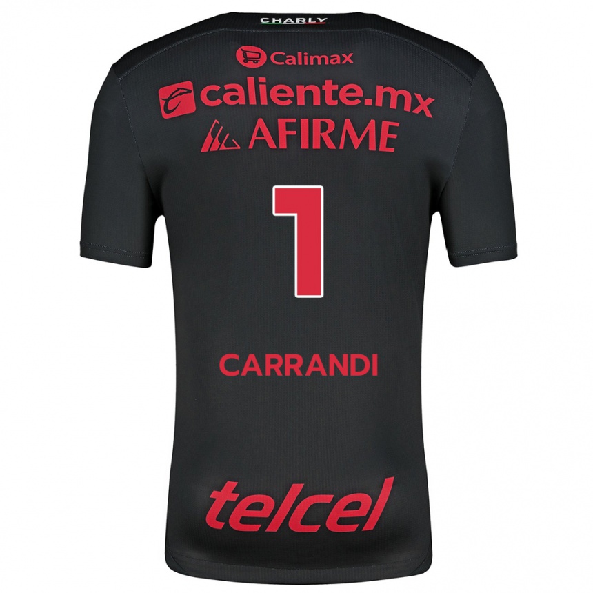 Kids Football Daniela Carrandi #1 Black Red Home Jersey 2024/25 T-Shirt Nz