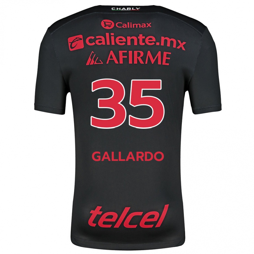 Kids Football Gloriaisabel Gallardo #35 Black Red Home Jersey 2024/25 T-Shirt Nz