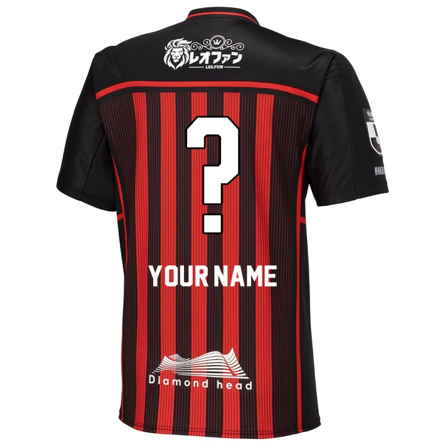 Kids Football Your Name #0 Red Black Home Jersey 2024/25 T-Shirt Nz