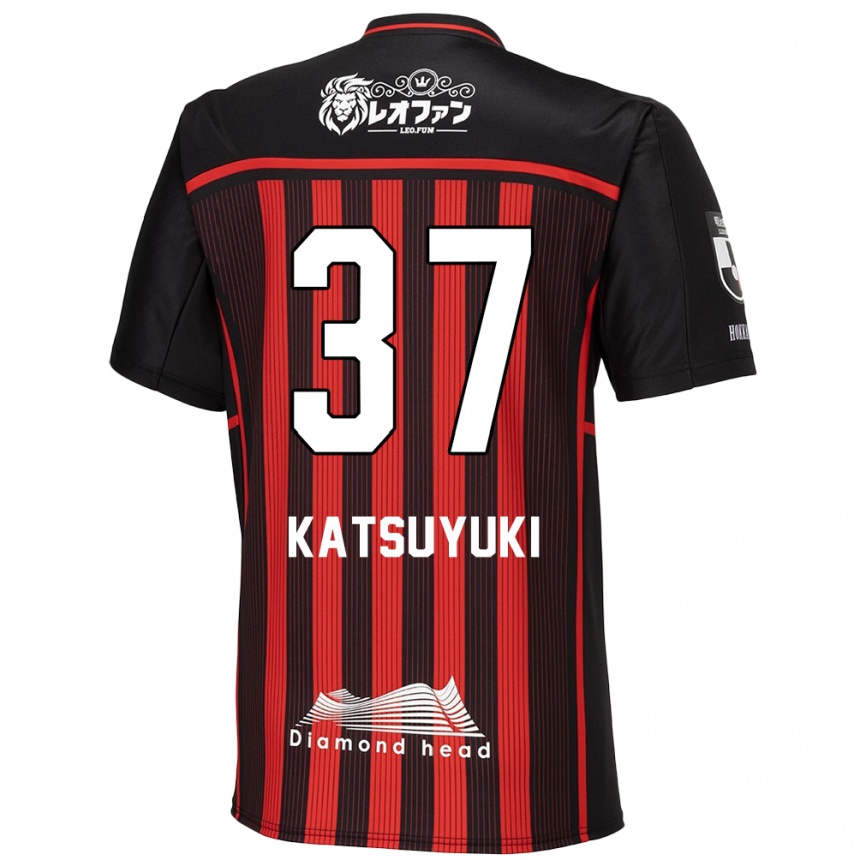 Kids Football Katsuyuki Tanaka #37 Red Black Home Jersey 2024/25 T-Shirt Nz