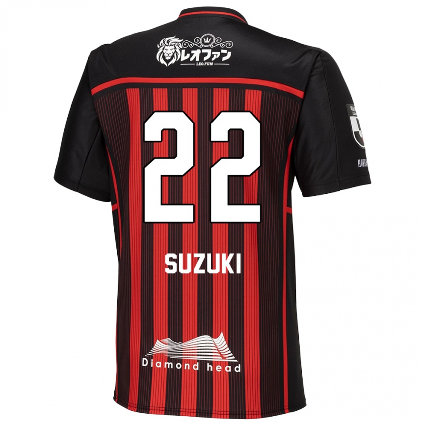 Kids Football So Suzuki #22 Red Black Home Jersey 2024/25 T-Shirt Nz