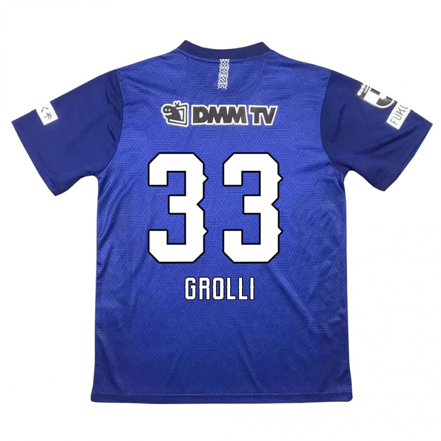 Kids Football Douglas Grolli #33 Dark Blue Home Jersey 2024/25 T-Shirt Nz