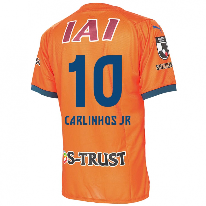 Kids Football Carlinhos Junior #10 Orange Blue Home Jersey 2024/25 T-Shirt Nz