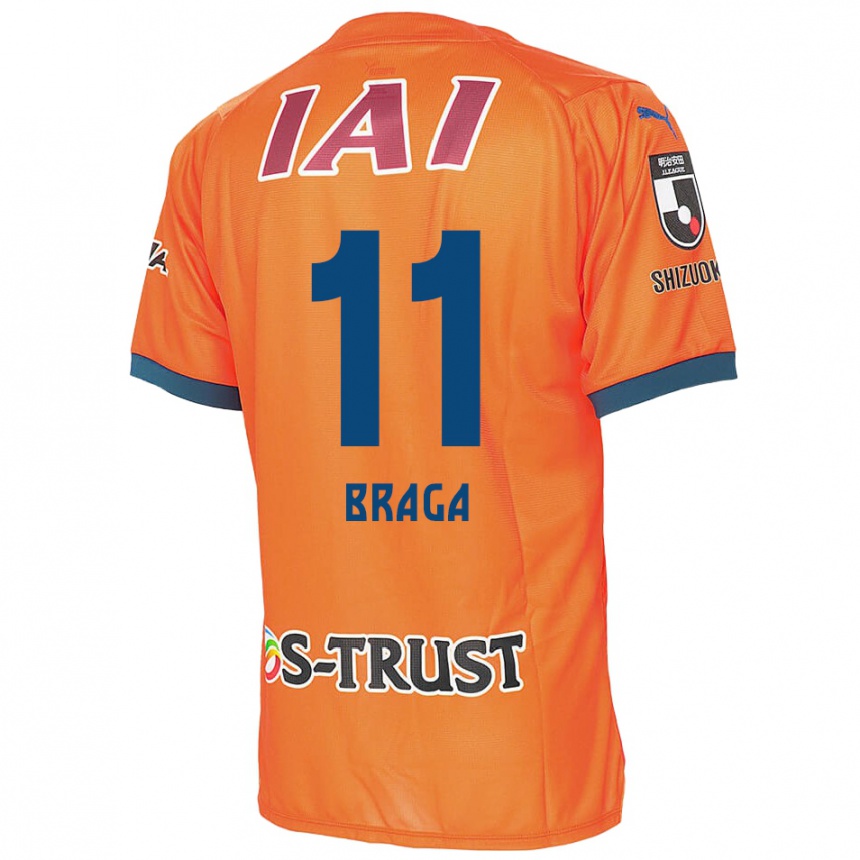 Kids Football Lucas Braga #11 Orange Blue Home Jersey 2024/25 T-Shirt Nz