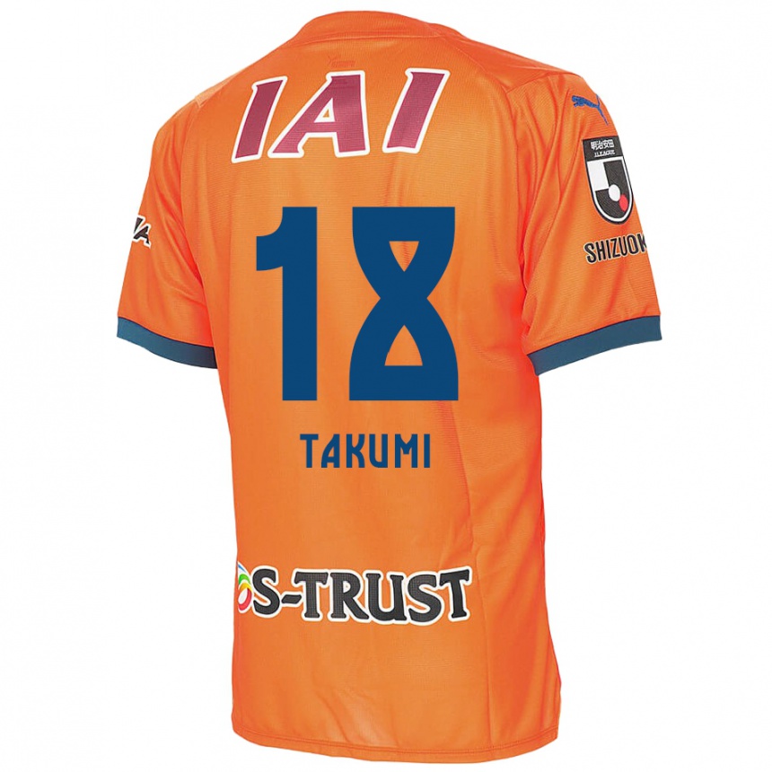 Kids Football Takumi Kato #18 Orange Blue Home Jersey 2024/25 T-Shirt Nz