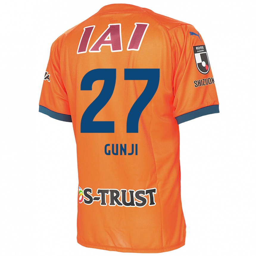 Kids Football Riku Gunji #27 Orange Blue Home Jersey 2024/25 T-Shirt Nz