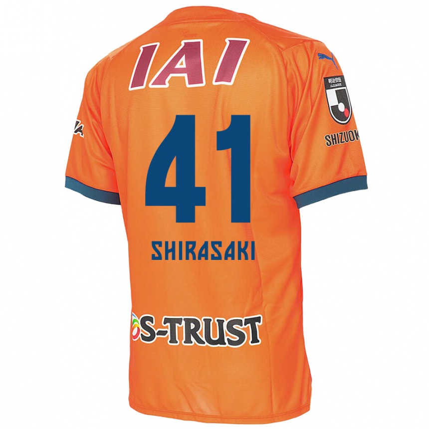 Kids Football Ryohei Shirasaki #41 Orange Blue Home Jersey 2024/25 T-Shirt Nz