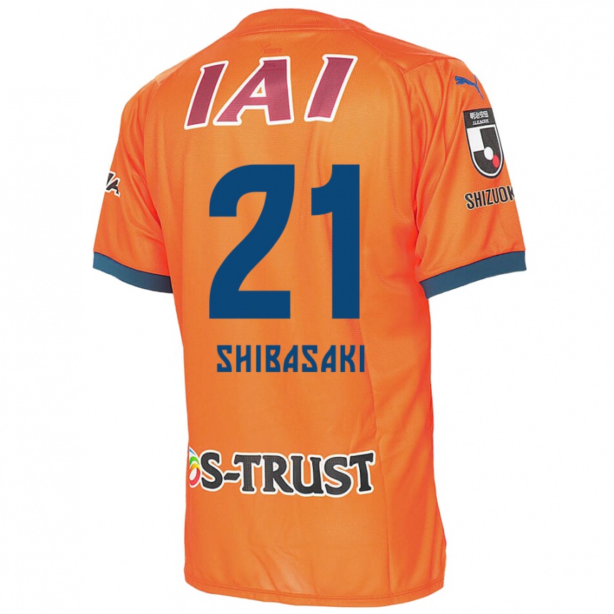 Kids Football Kaito Shibasaki #21 Orange Blue Home Jersey 2024/25 T-Shirt Nz