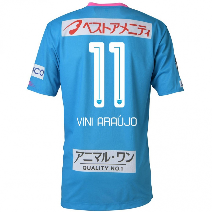 Kids Football Vinícius Araújo #11 Blue Pink Home Jersey 2024/25 T-Shirt Nz