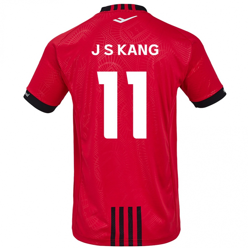 Kids Football Seong-Jin Kang #11 Red Black Home Jersey 2024/25 T-Shirt Nz