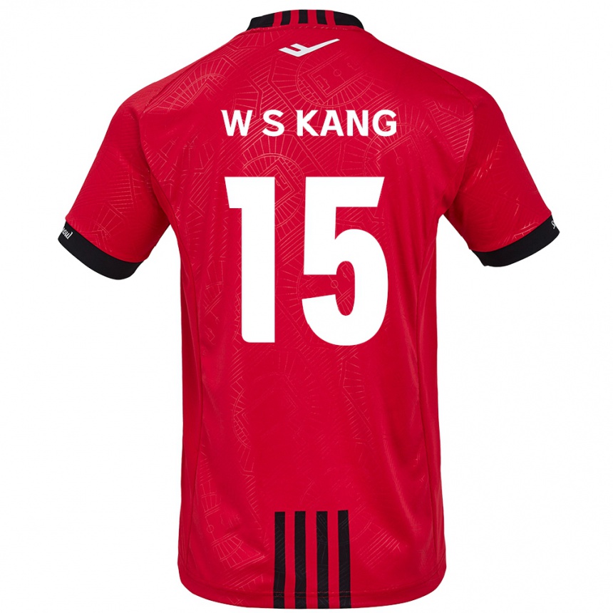 Kids Football Sang-Woo Kang #15 Red Black Home Jersey 2024/25 T-Shirt Nz