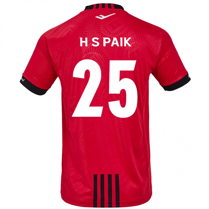 Kids Football Sang-Hoon Paik #25 Red Black Home Jersey 2024/25 T-Shirt Nz