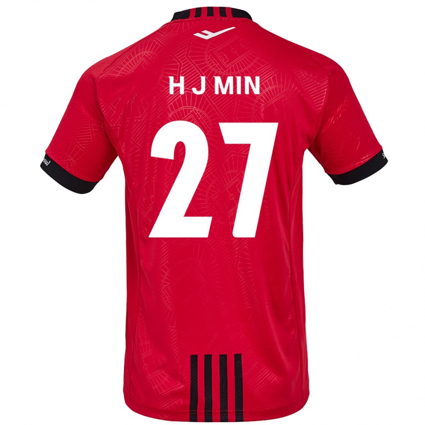 Kids Football Ji-Hoon Min #27 Red Black Home Jersey 2024/25 T-Shirt Nz